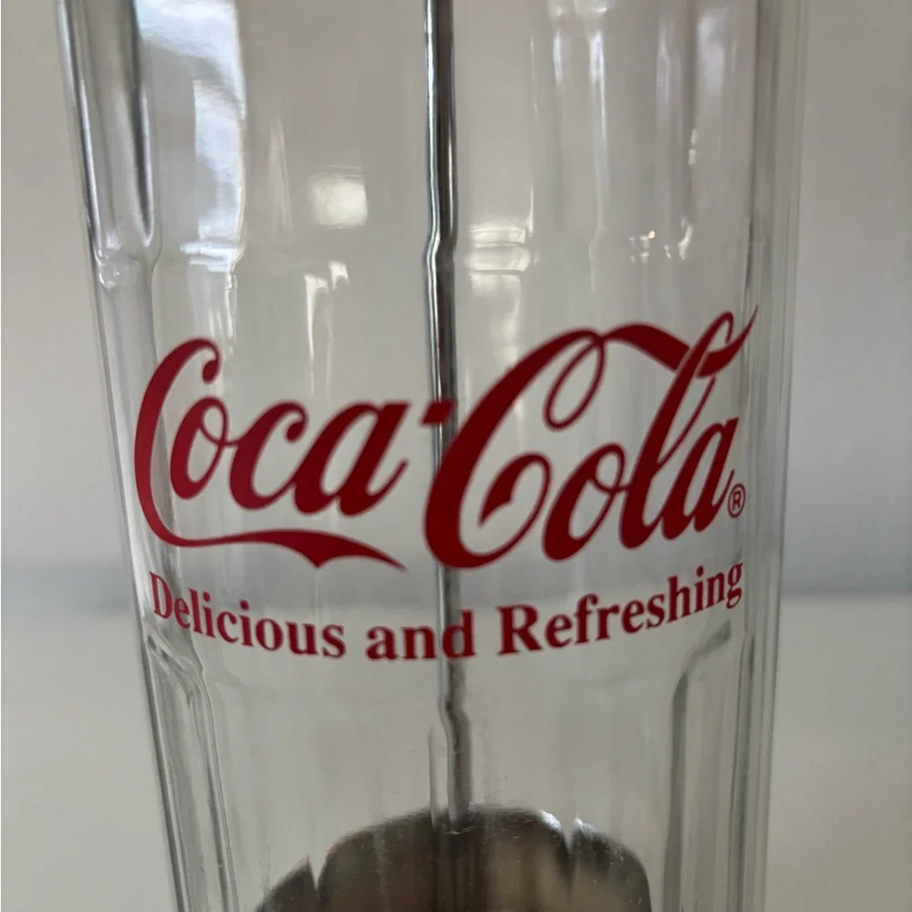 Coca-Cola Red and Silver Straw Holder - Picture 2 of 5